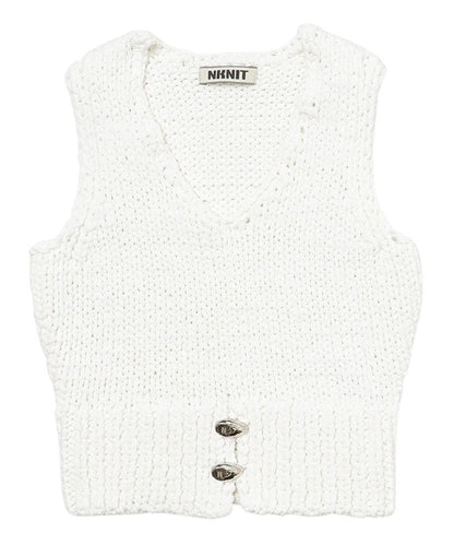 cord yarn V-neck KNIT vest_6