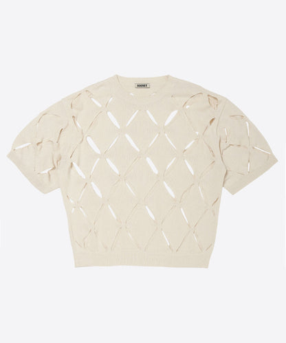 pattern slit knit T-shirt_3