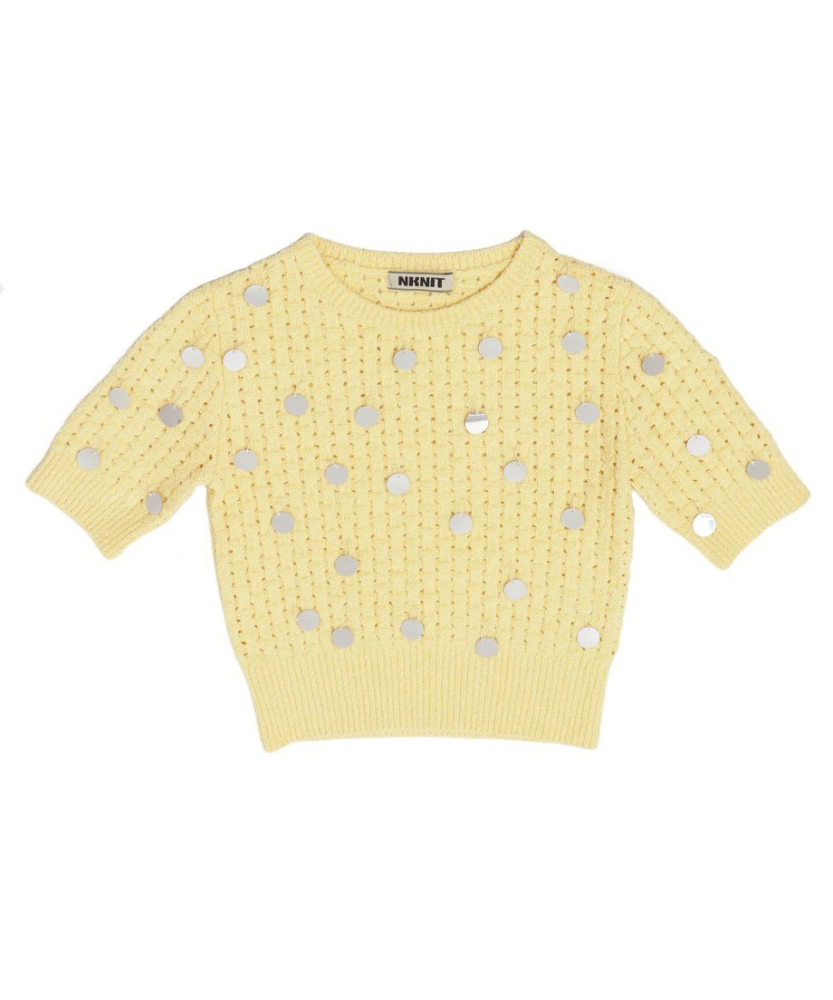 sequins bouclé KNIT mini tops_4