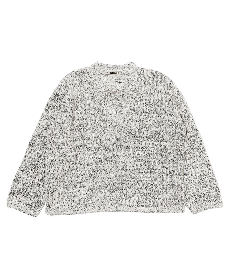 mix color lace up KNIT_2