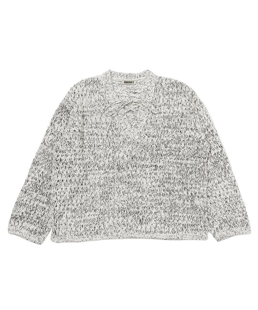 mix color lace up KNIT_2