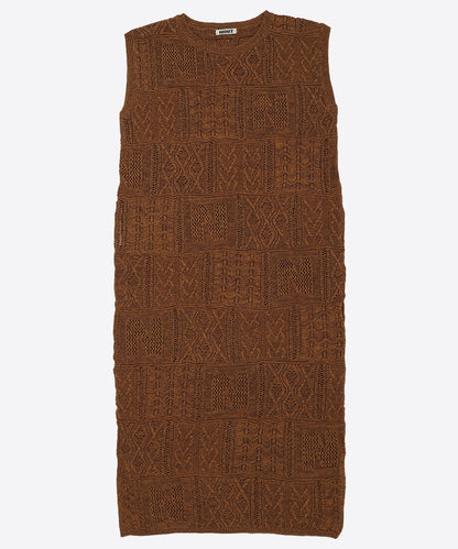 cotton mesh pattern knit dress_3