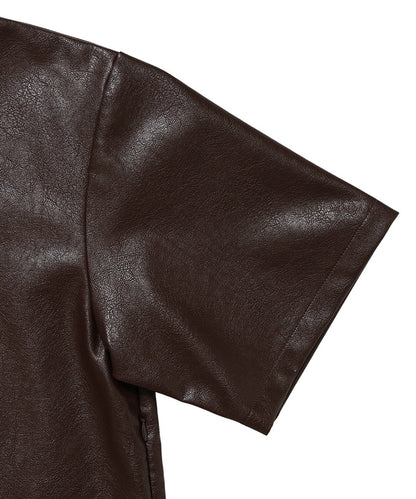 vegan leather big T-shirt_11