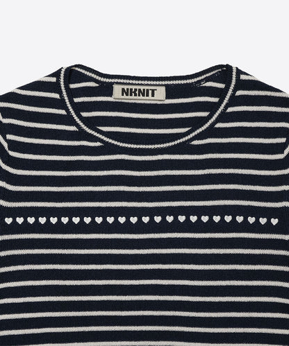 paper mix pattern knit T-shirt mini_3