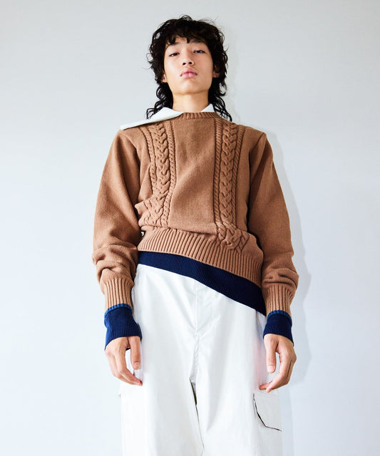 crew neck cable KNIT_1
