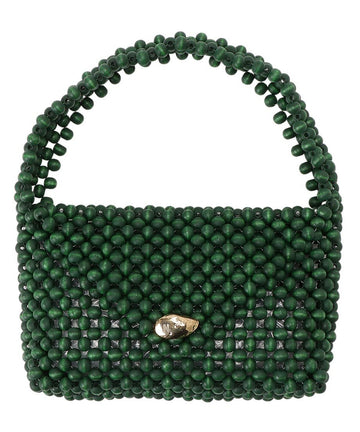 wood beads hand bag – NKNIT