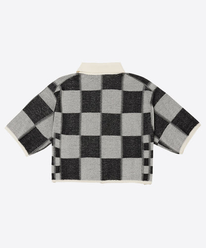 short check pattern knit shirt_9