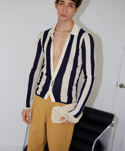 striped pattern KNIT shirts_1