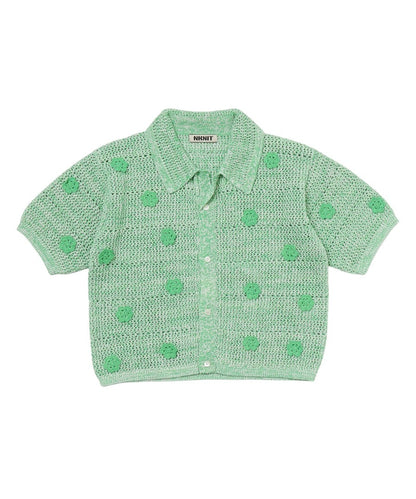flower motif KNIT  shirt_6