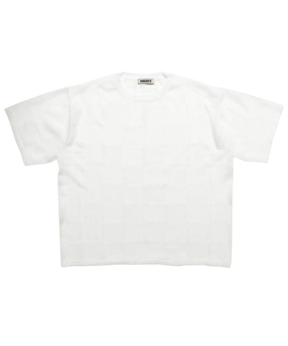 sheer checker pattern KNIT T-shirt_3