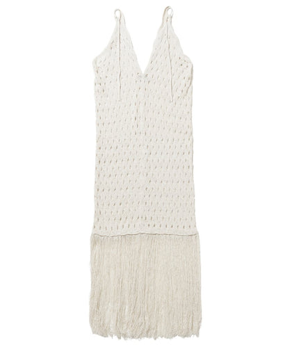 wave pattern fringe KNIT dress_14