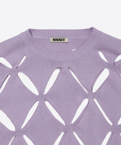 pattern slit knit T-shirt_11