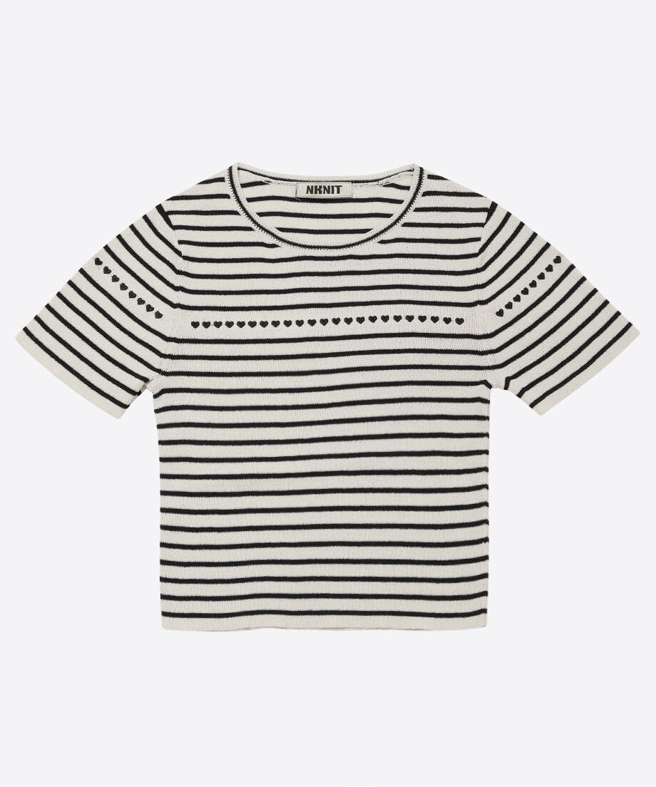 paper mix pattern knit T-shirt mini_1