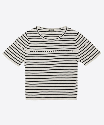 paper mix pattern knit T-shirt mini_1