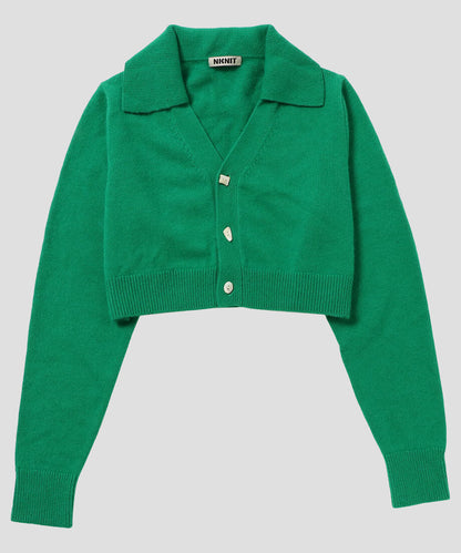 raccoon mix collar KNIT cardigan short_2