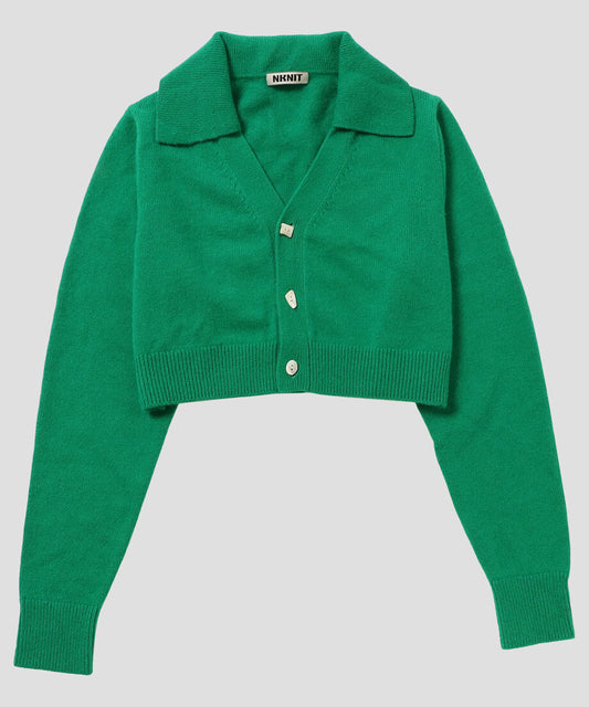 raccoon mix collar KNIT cardigan short_2
