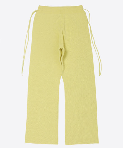 paper mix side string knit pants_4