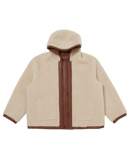 vegan mouton hooded zip jacket_7