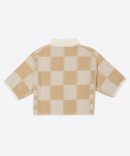 short check pattern knit shirt_5