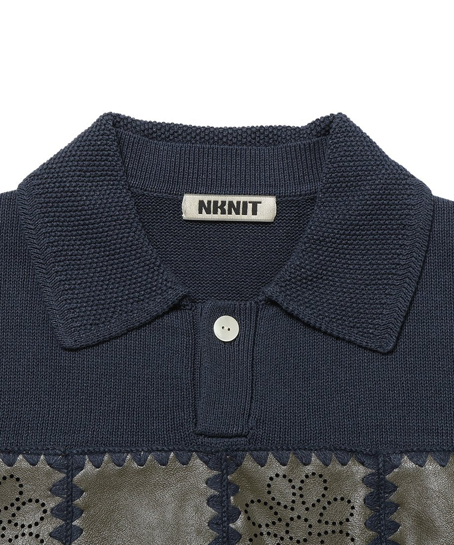 vegan leather/KNIT  shirt_12