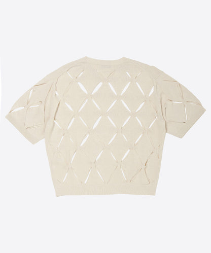 pattern slit knit T-shirt_10