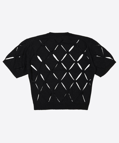 pattern slit knit T-shirt_7