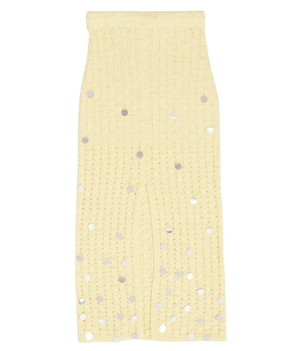 sequins bouclé KNIT long skirt_13