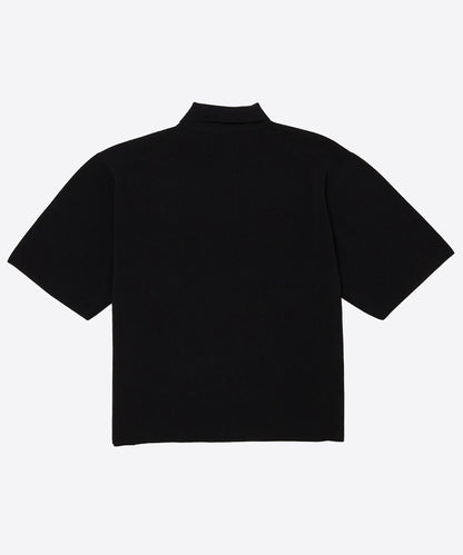 high gauge cotton mix knit polo shirt_6
