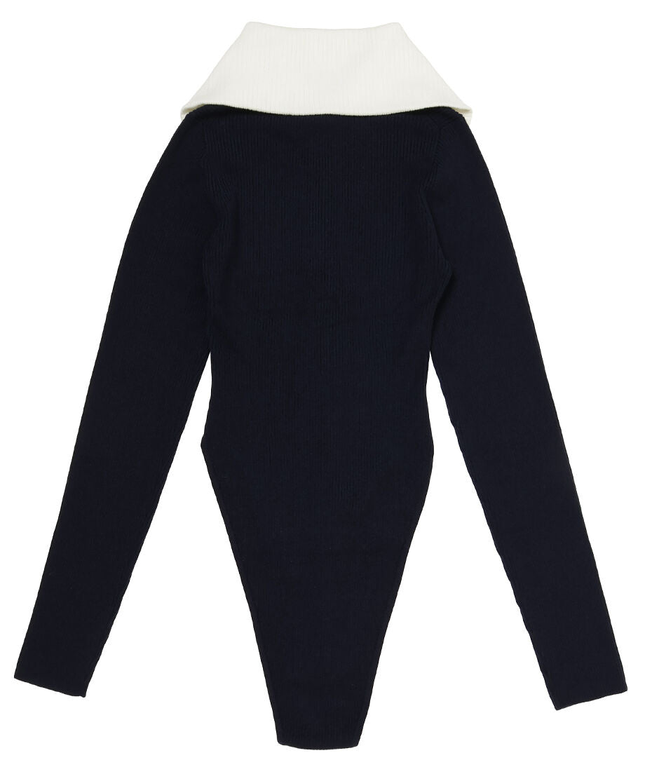 sailor collar rib KNIT bodysuit_8