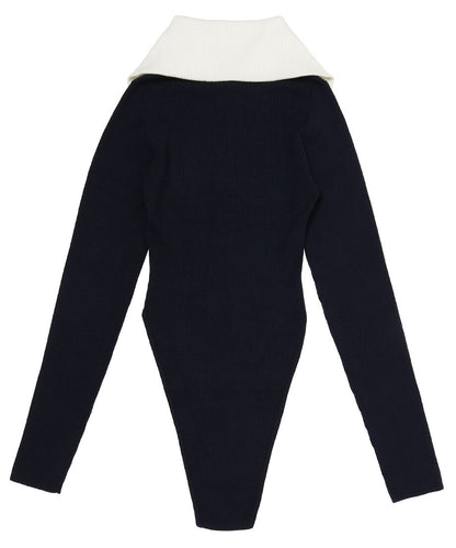 sailor collar rib KNIT bodysuit_8