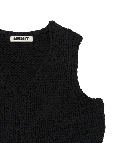 cord yarn V-neck KNIT vest_8