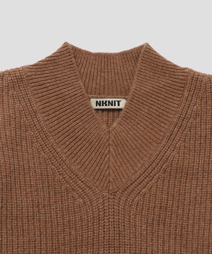soft wool short V-neck KNIT_15