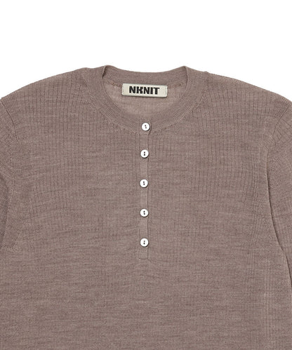 sheer wool henley neck KNIT_16