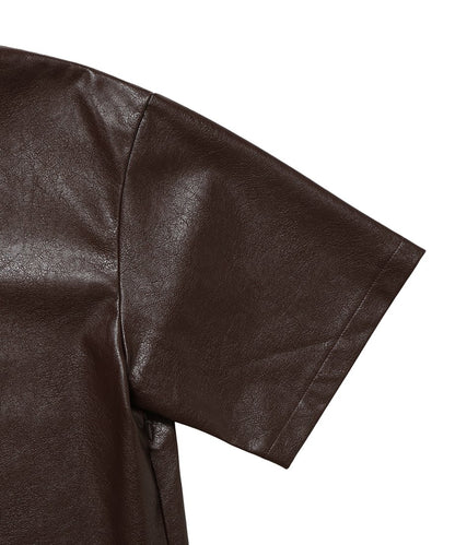 vegan leather short T-shirt_9