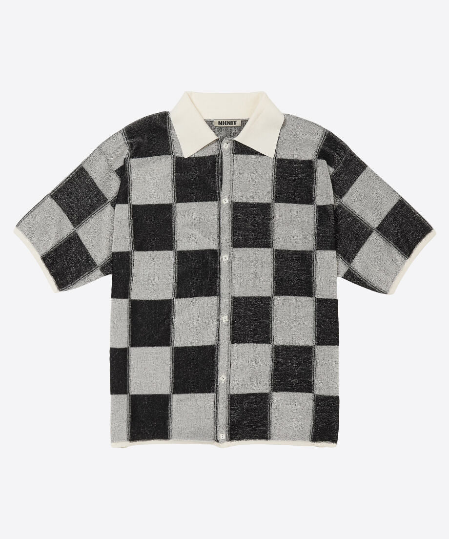 check pattern knit shirt_2