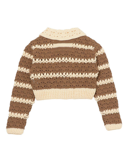 crochet KNIT zip cardigan_12
