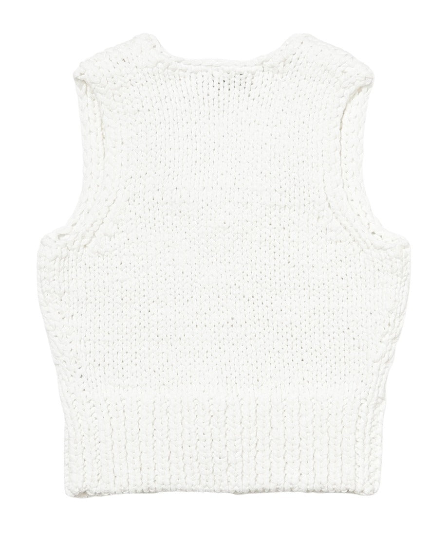 cord yarn V-neck KNIT vest_16