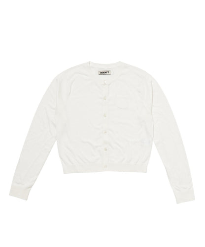 silk cotton crew neck KNIT cardigan_2