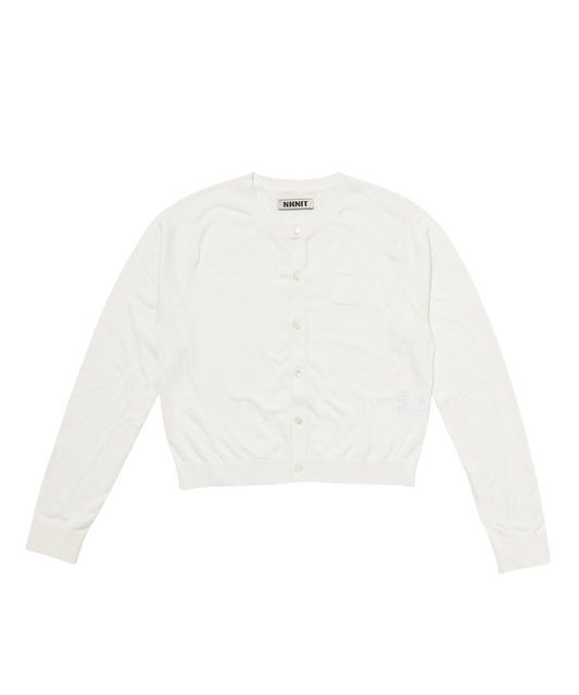 silk cotton crew neck KNIT cardigan_2