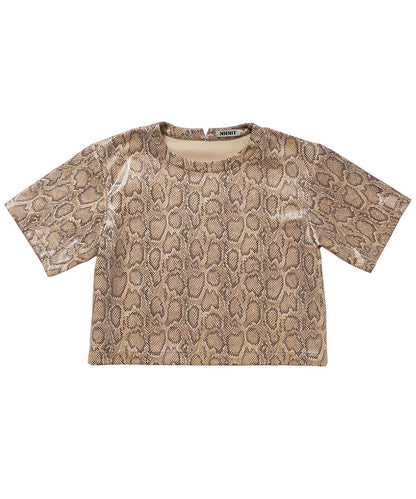 vegan leather short T-shirt_4