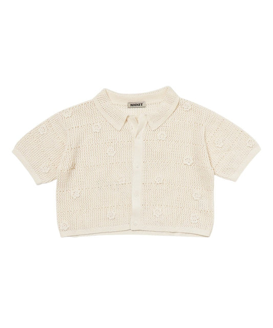 flower motif KNIT  shirt_2