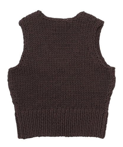 cord yarn V-neck KNIT vest_13