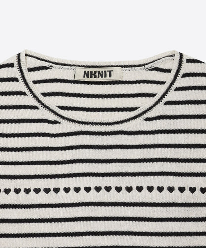 paper mix pattern knit T-shirt mini_6
