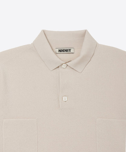 high gauge cotton mix knit polo shirt_9