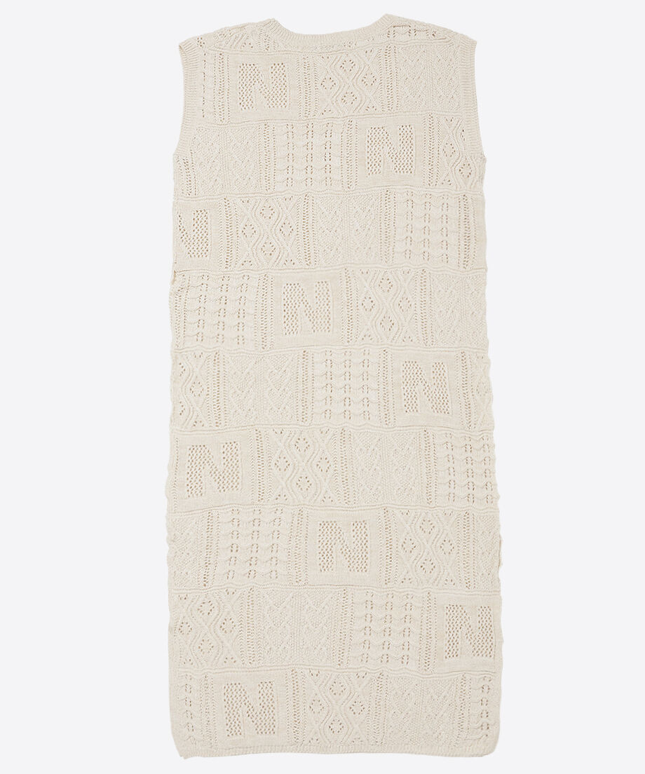 cotton mesh pattern knit dress_7