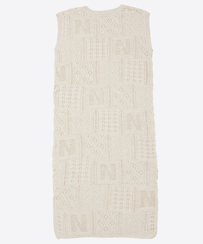 cotton mesh pattern knit dress_7