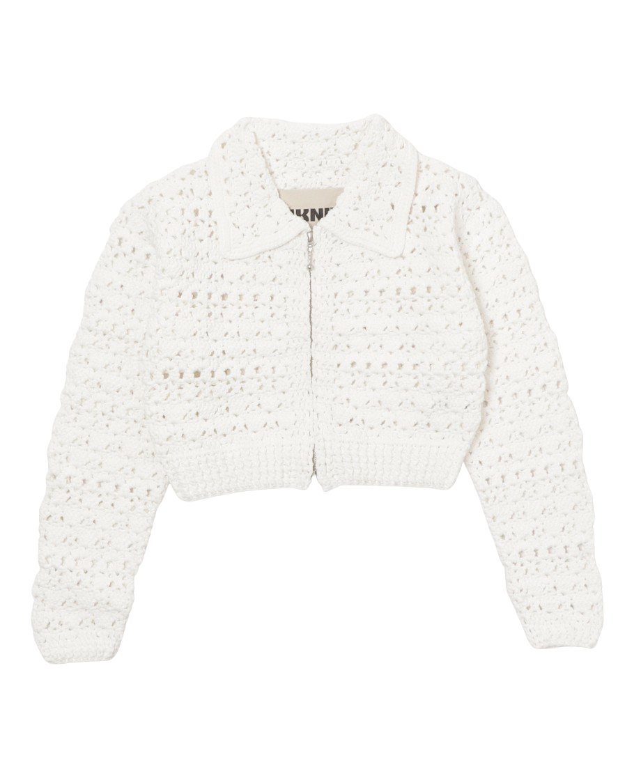 crochet KNIT zip cardigan_4