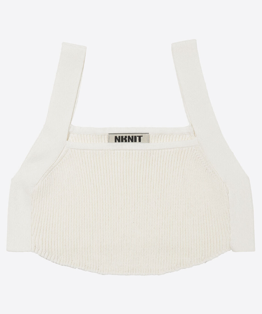 cotton rib short knit tank top_6