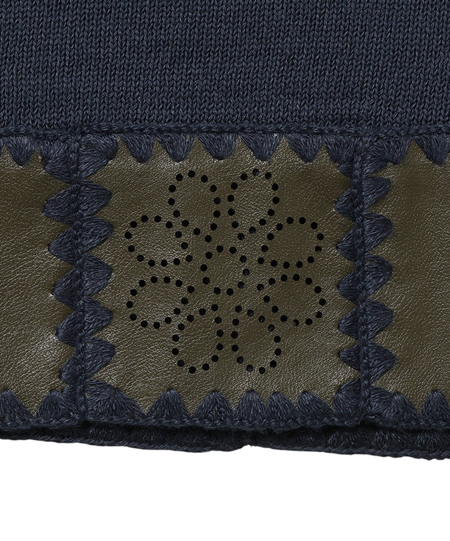 vegan leather/KNIT short pants_11