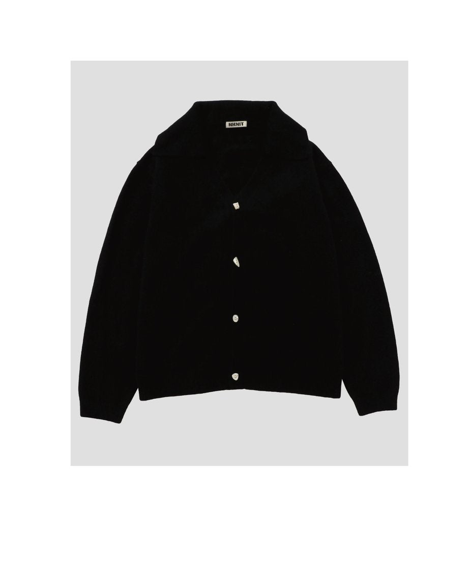 raccoon mix collar KNIT cardigan_1